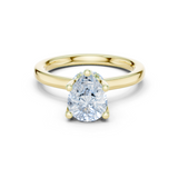 Gold Ring DDLR-176, Pear center stone, Yellow Gold
