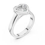 Gold Jewelry L36-3, Heart center stone, White Gold, view 2
