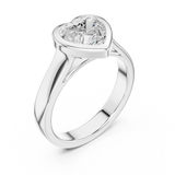 Gold Jewelry L36-3, Heart center stone, White Gold, view 2
