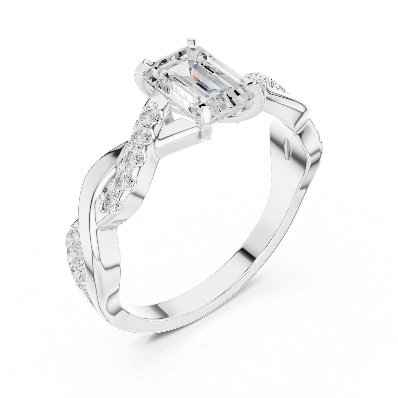 Gold Ring DDLR-1071, White Gold, view 2