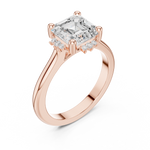 Gold Jewelry, Asscher center stone, Rose Gold, view 2