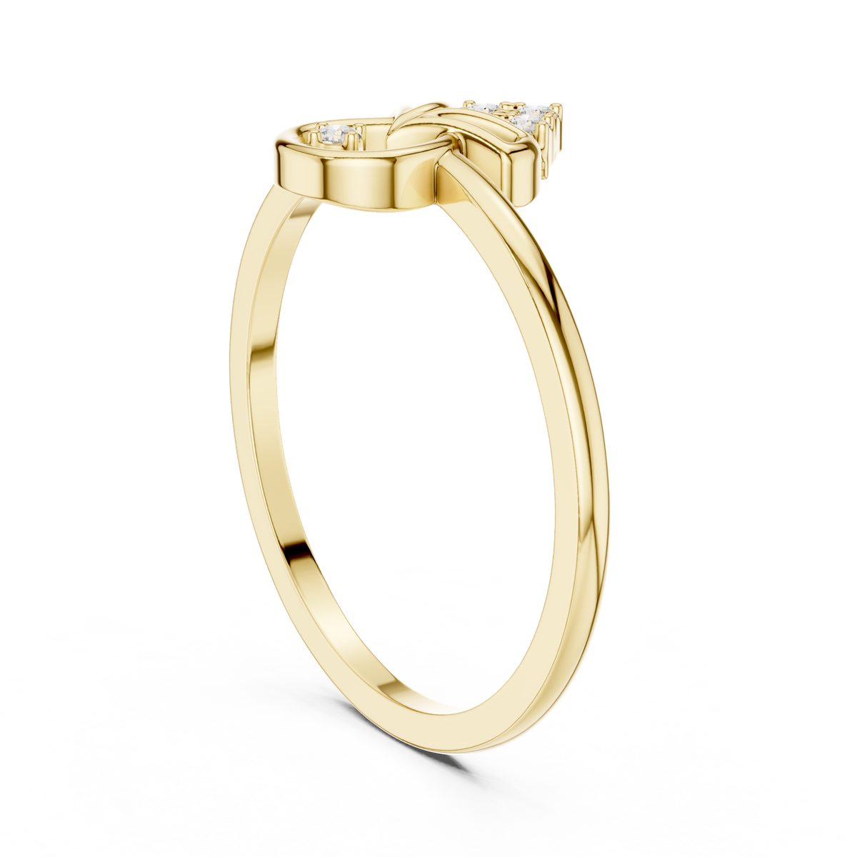 14K Solid Gold Lab Diamond Flower Cluster Ring, Yellow Gold, view 1
