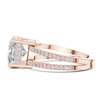 Gold Jewelry, Cushion center stone, Rose Gold, view 3