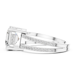 Gold Jewelry, Asscher center stone, White Gold, view 3