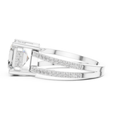 Gold Jewelry, Asscher center stone, White Gold, view 3