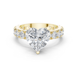 Gold Jewelry L35-63, Heart center stone, Yellow Gold