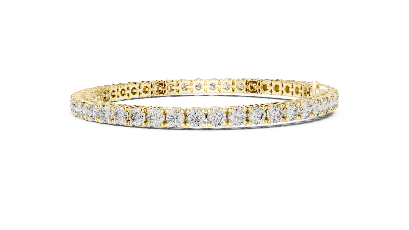 14K Solid Gold Lab Diamond Bracelet, Yellow Gold, view 3