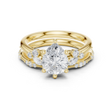 Gold Ring DDLR-299, Pear center stone, Yellow Gold