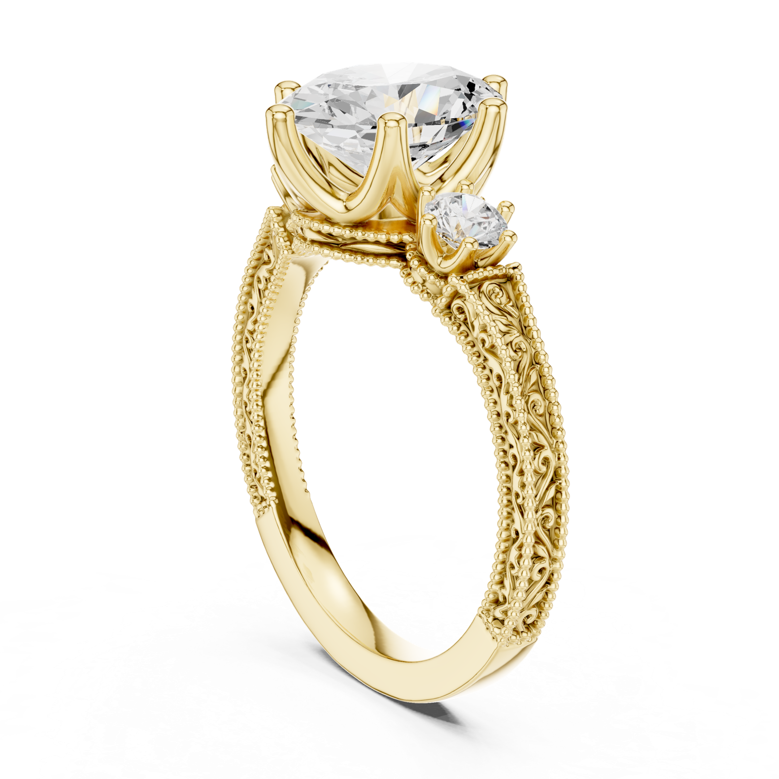 Gold Ring DDLR-282, Yellow Gold, view 1