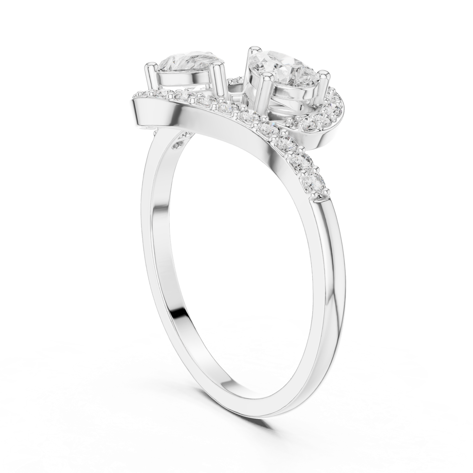 Gold Ring HLR-175, White Gold