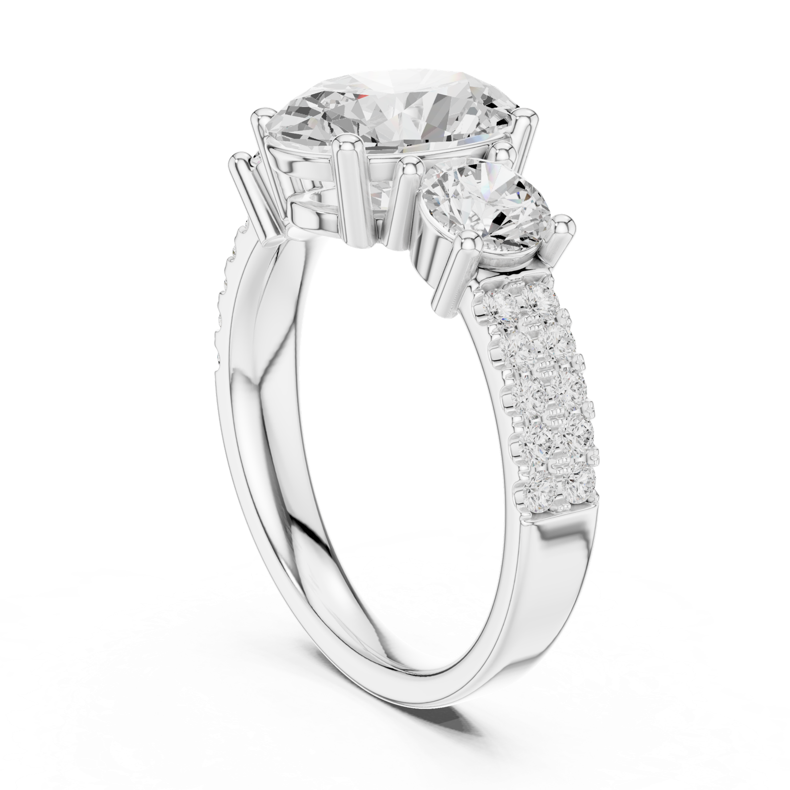 Gold Ring DDLR-718, White Gold, view 1