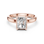 Gold Jewelry L36-10, Radiant center stone, Rose Gold