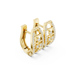 14K Solid Gold Lab Diamond Cluster Earrings, Yellow Gold, view 1