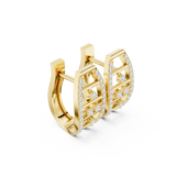 14K Solid Gold Lab Diamond Cluster Earrings, Yellow Gold, view 1