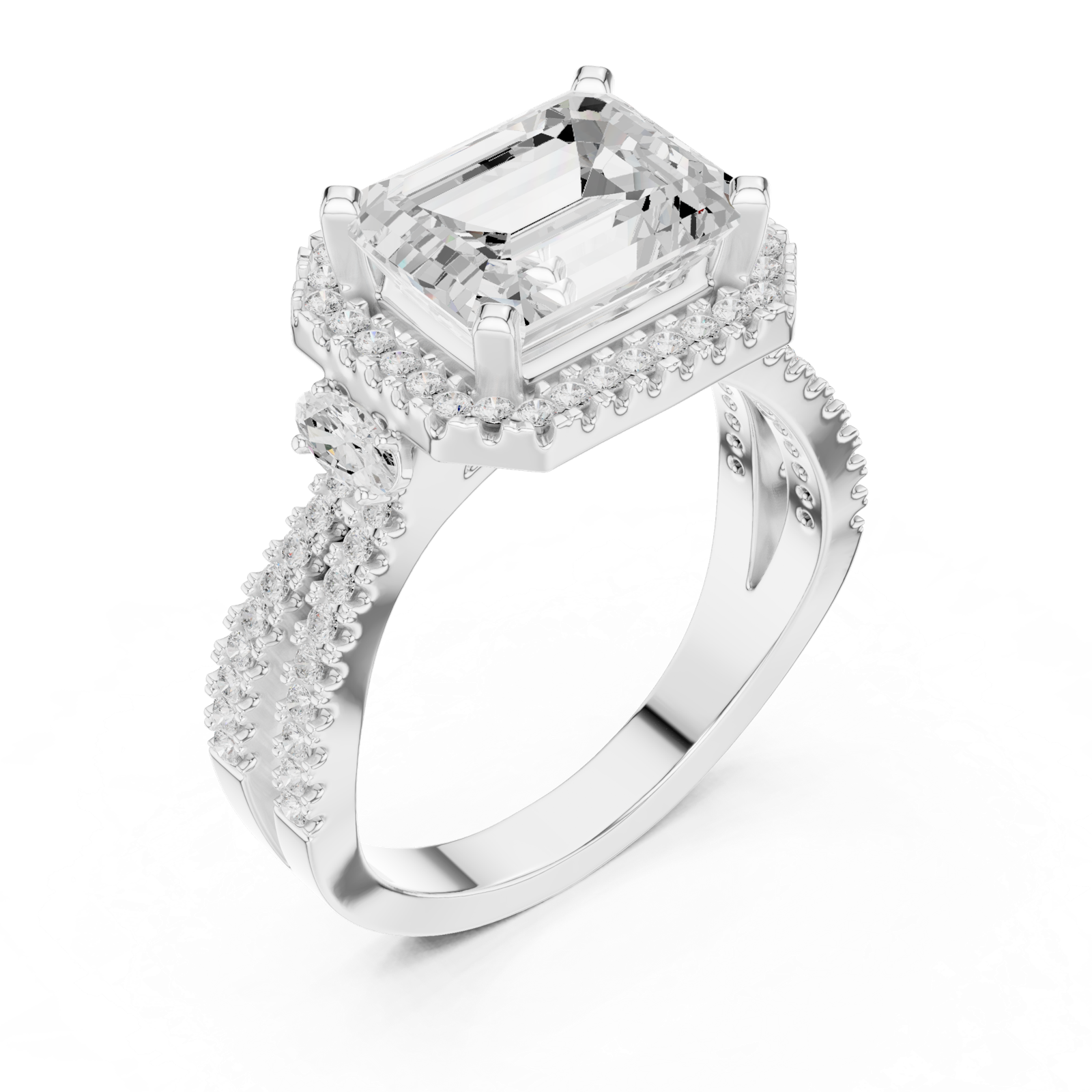 Gold Ring DDLR-339, White Gold, view 2