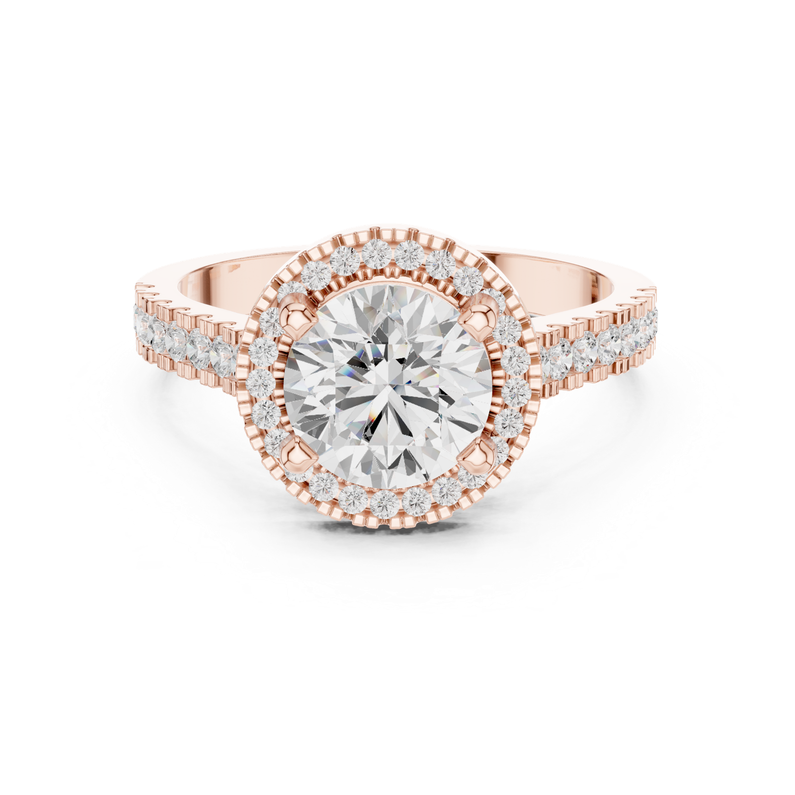 Gold Ring DDLR-345, Rose Gold, view 4