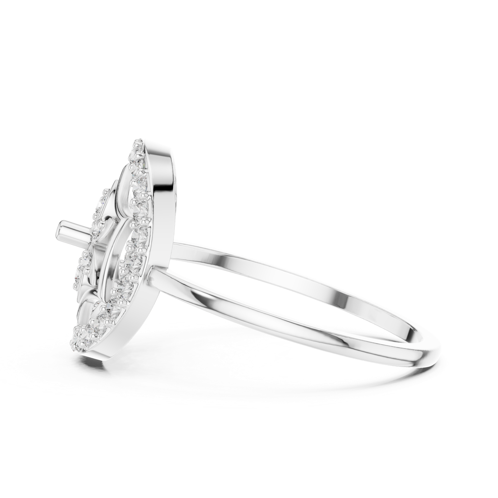 Gold Ring DR-6155, White Gold, view 3