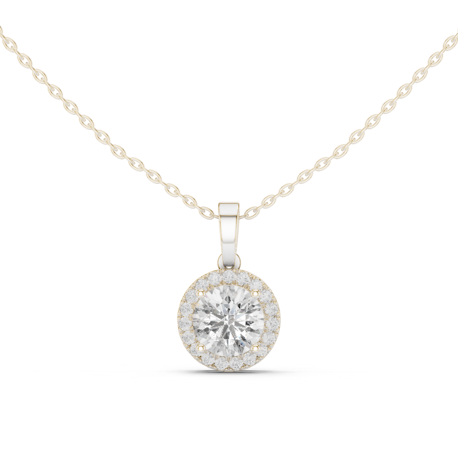 Gold Pendant GPD-0012, White Gold