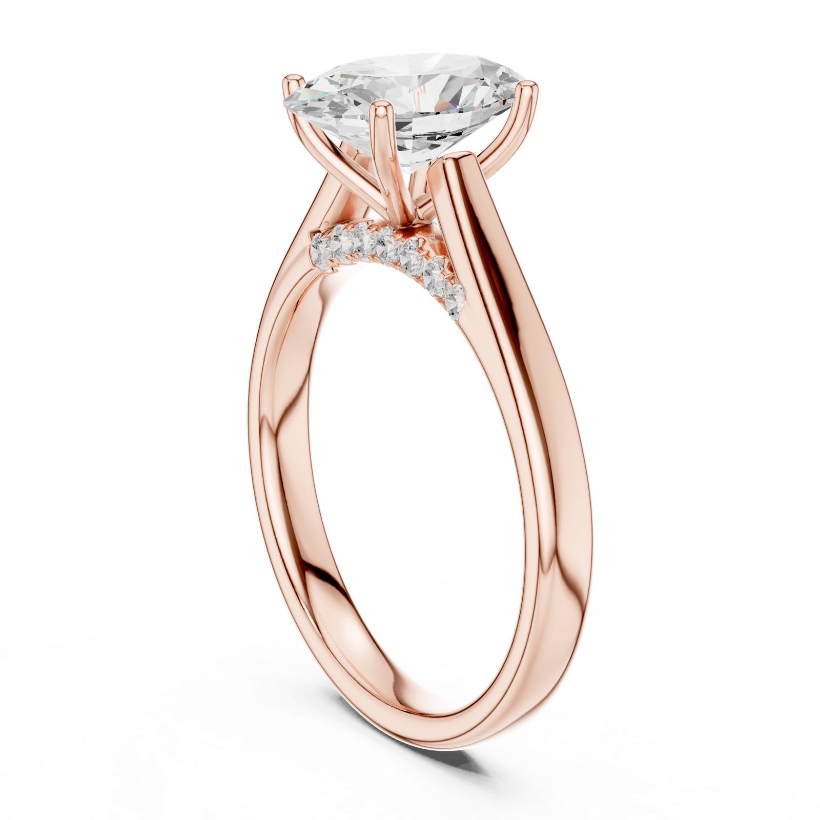 Gold Jewelry L36-18, Oval center stone, Rose Gold, view 1