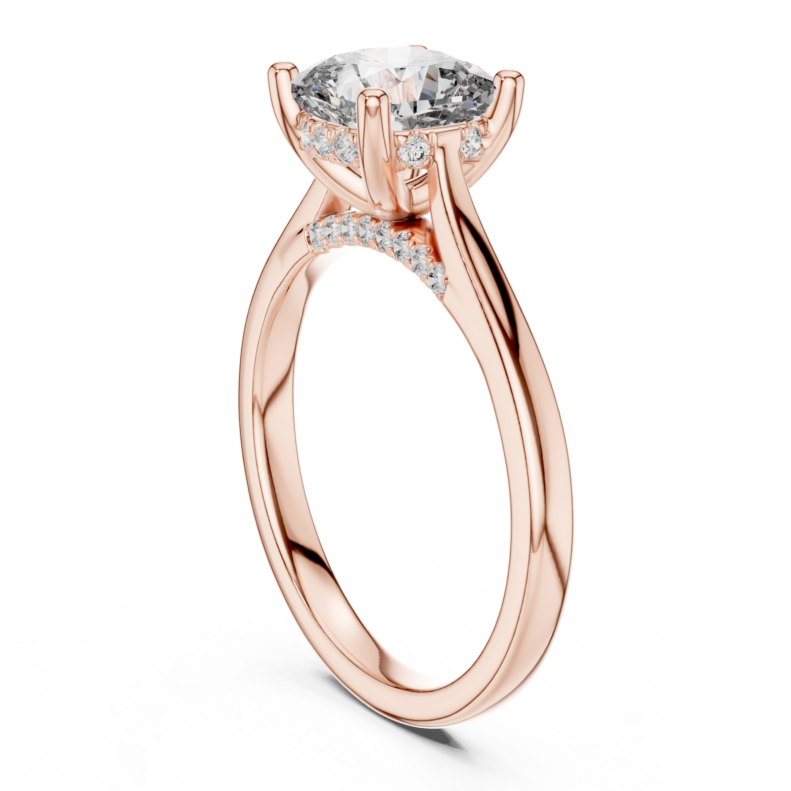 Gold Ring DDLR-163, Rose Gold, view 1