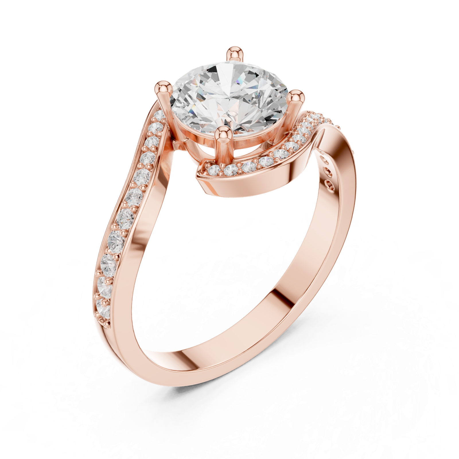 Gold Ring DDLR-803, Rose Gold, view 2