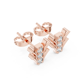 Gold Earrings 9-10067E, Rose Gold, view 2