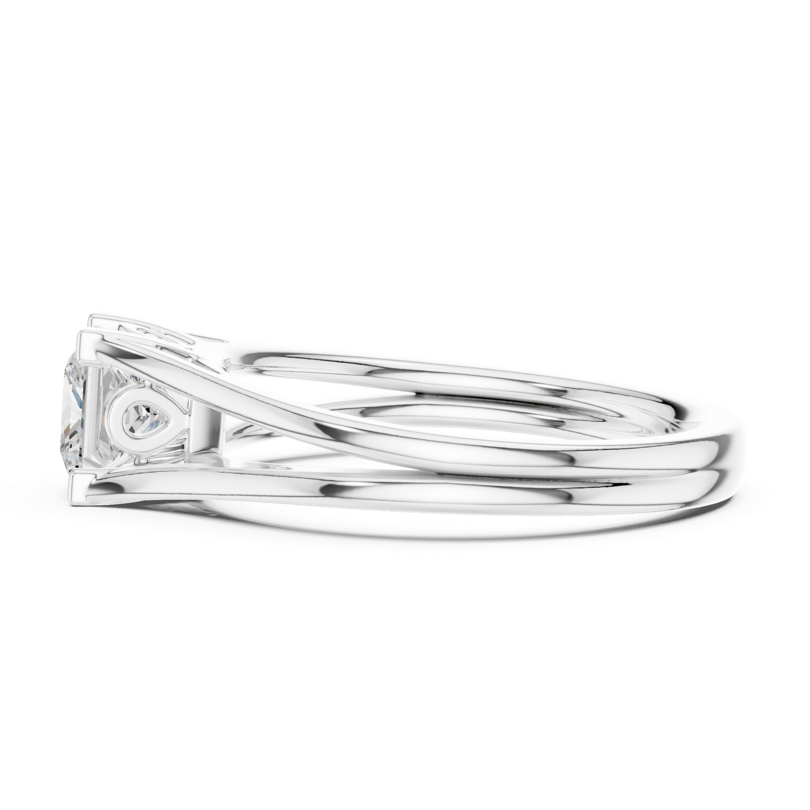 Gold Ring DDLR-572, White Gold, view 3