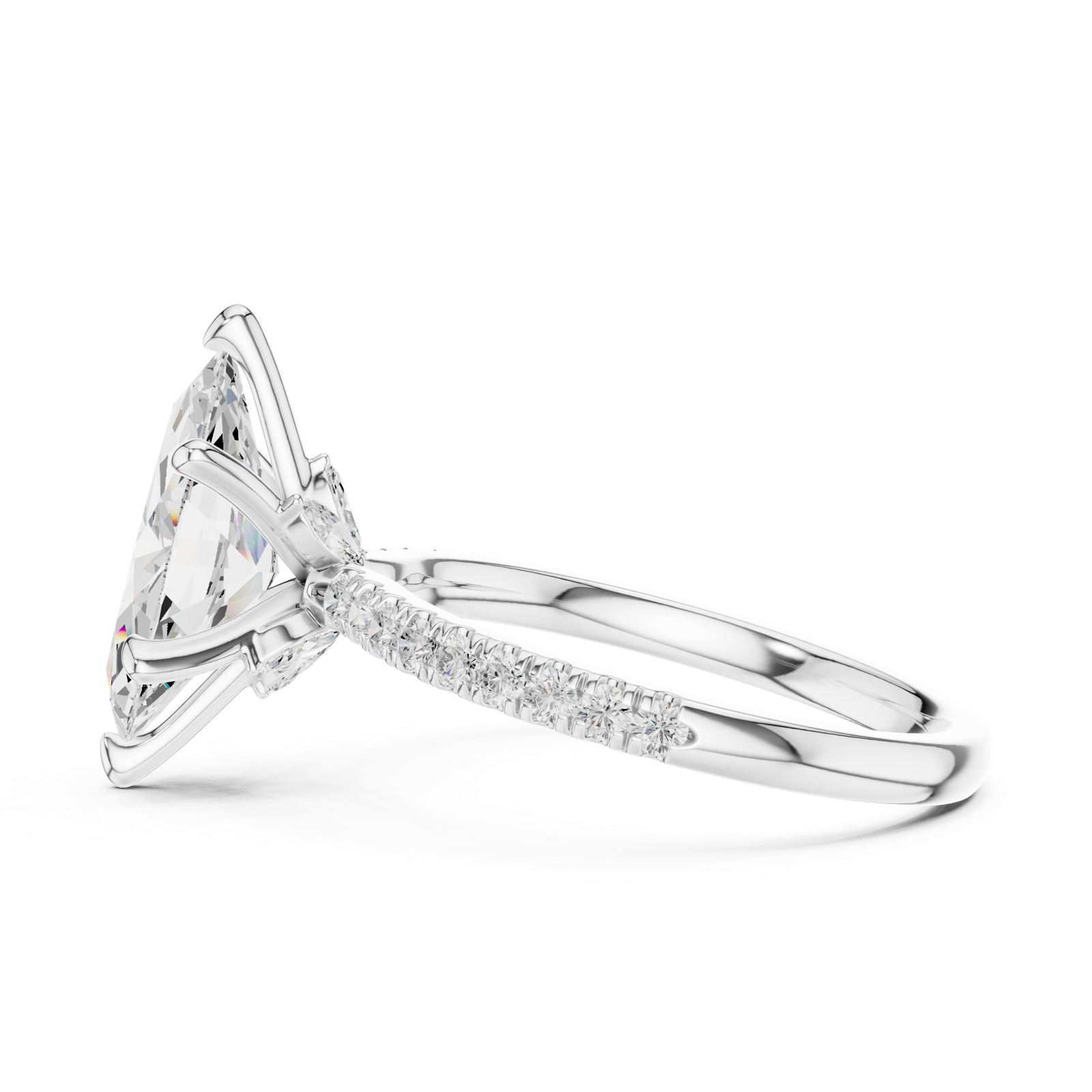 Gold Ring DDLR-1012, White Gold, view 3