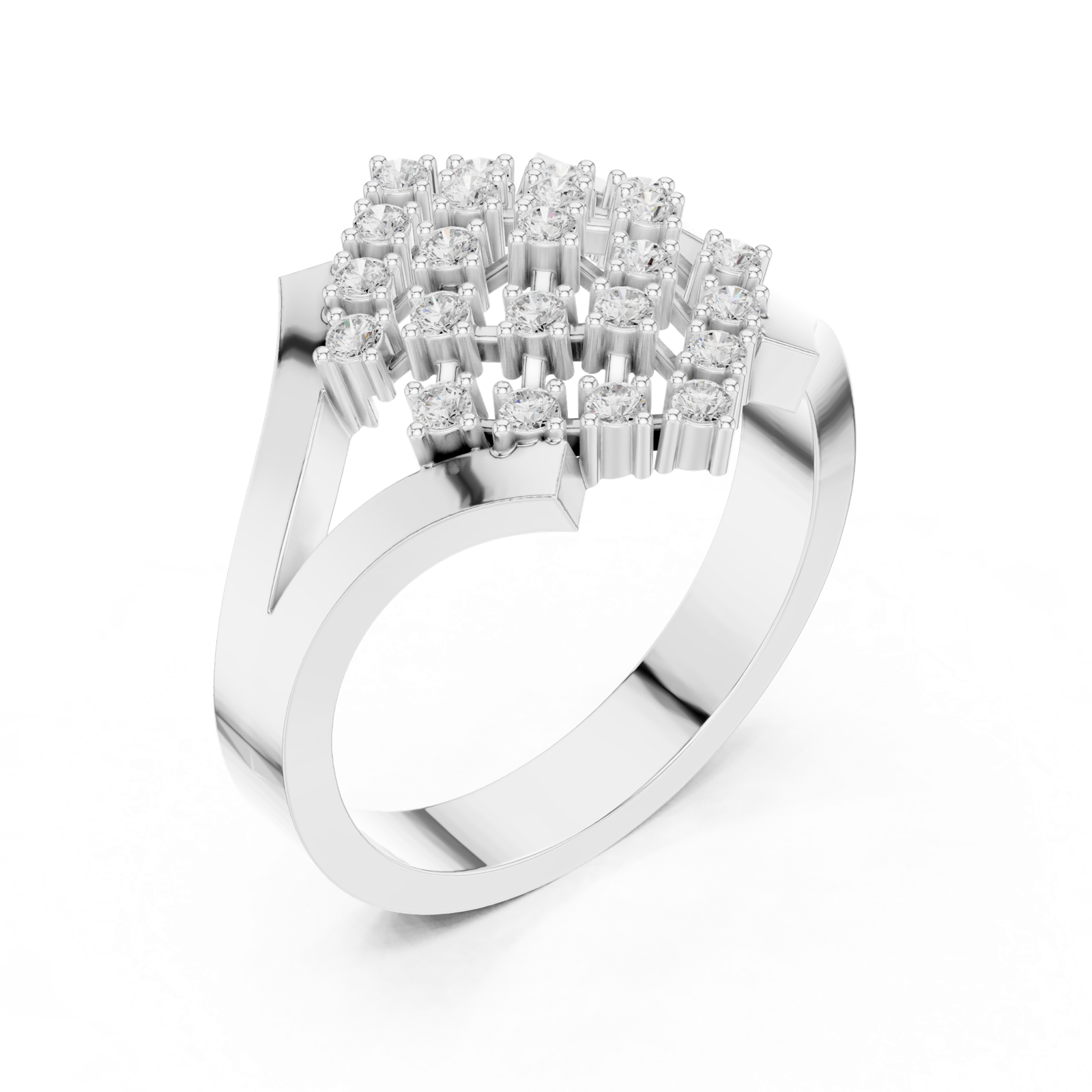 Gold Ring DDLR-461, White Gold, view 2