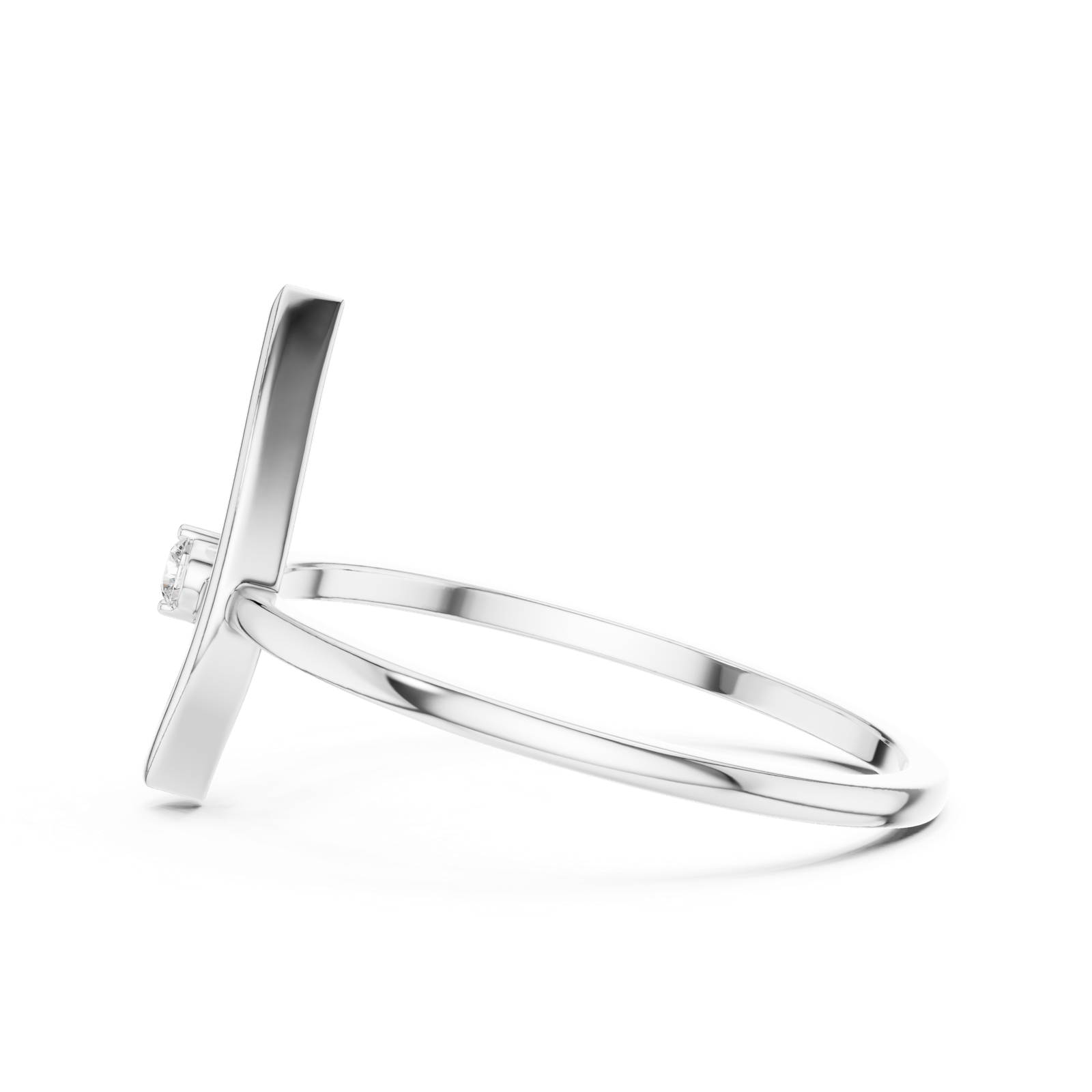 Gold Ring DR-6190, White Gold, view 3
