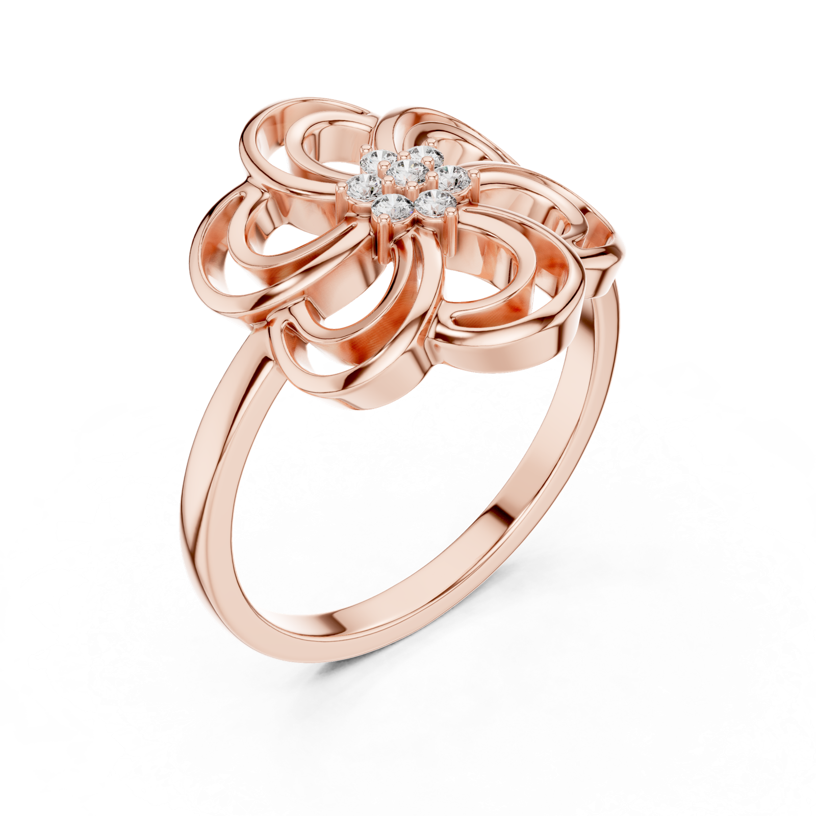 Gold Ring DR-6232, Rose Gold, view 2
