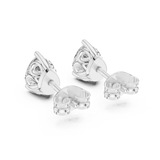 Gold Earrings GER-0363, White Gold, view 3