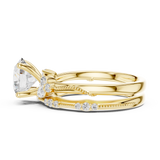Gold Ring DDLR-299, Round center stone, Yellow Gold, view 3