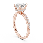 Gold Ring DDLR-177, Pear center stone, Rose Gold, view 1