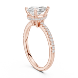 Gold Ring DDLR-177, Pear center stone, Rose Gold, view 1