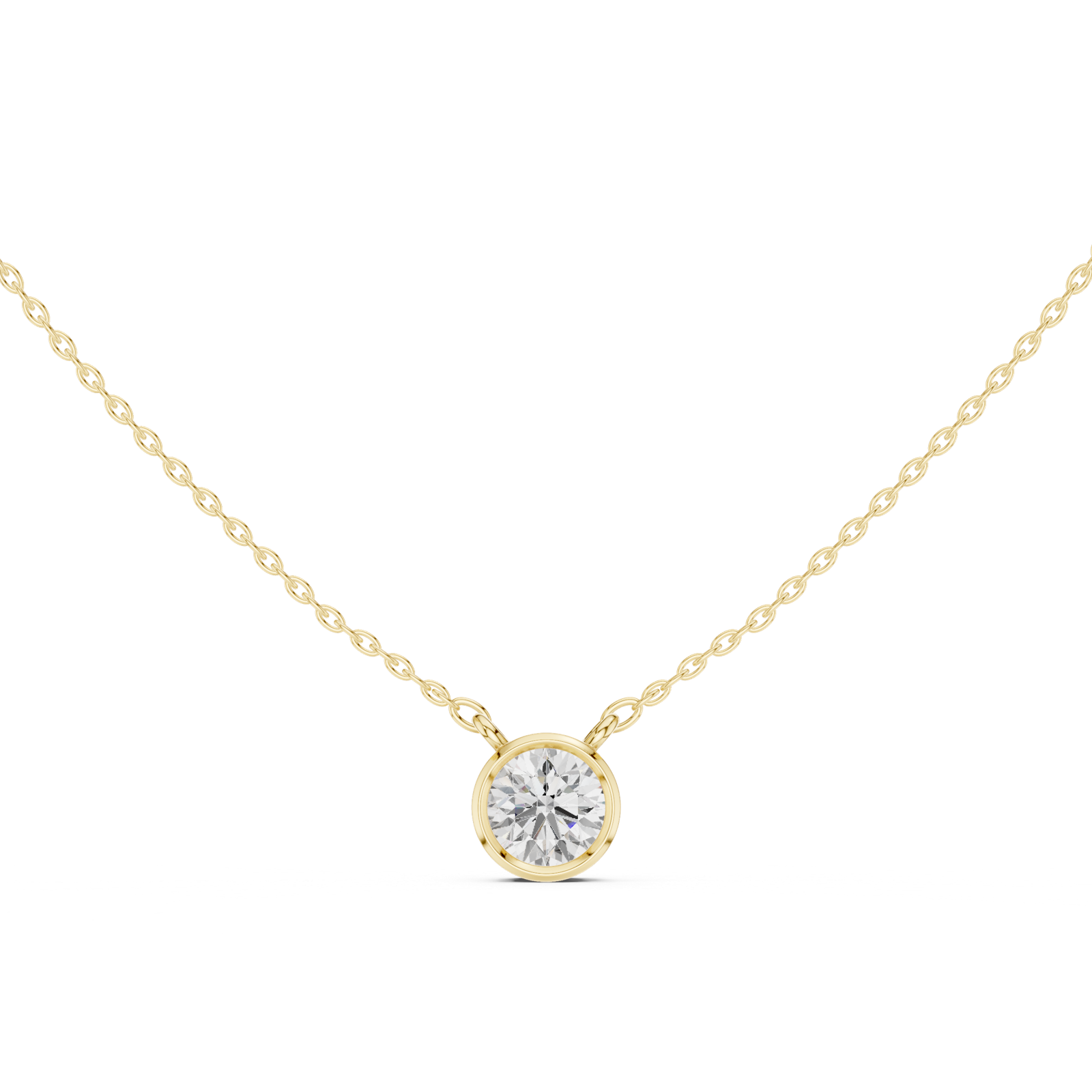 Gold Jewelry DDPS-001, Round center stone, Yellow Gold, view 4