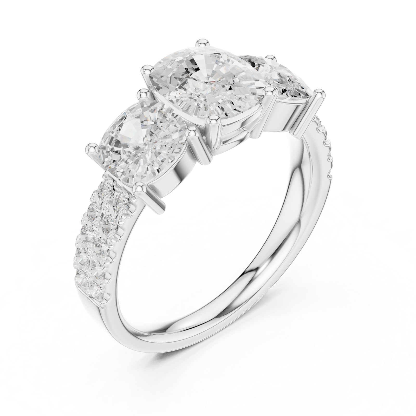 Gold Ring DDLR-716, White Gold, view 2