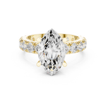 Gold Jewelry L35-63, Marquise center stone, Yellow Gold, view 4