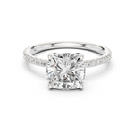 Gold Jewelry, Cushion center stone, White Gold