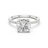 Gold Jewelry, Cushion center stone, White Gold