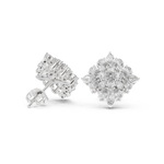 Gold Earrings AGDER-234, White Gold, view 1