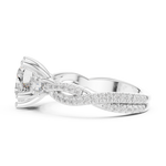 Gold Ring DDLR-281, Heart center stone, White Gold, view 3