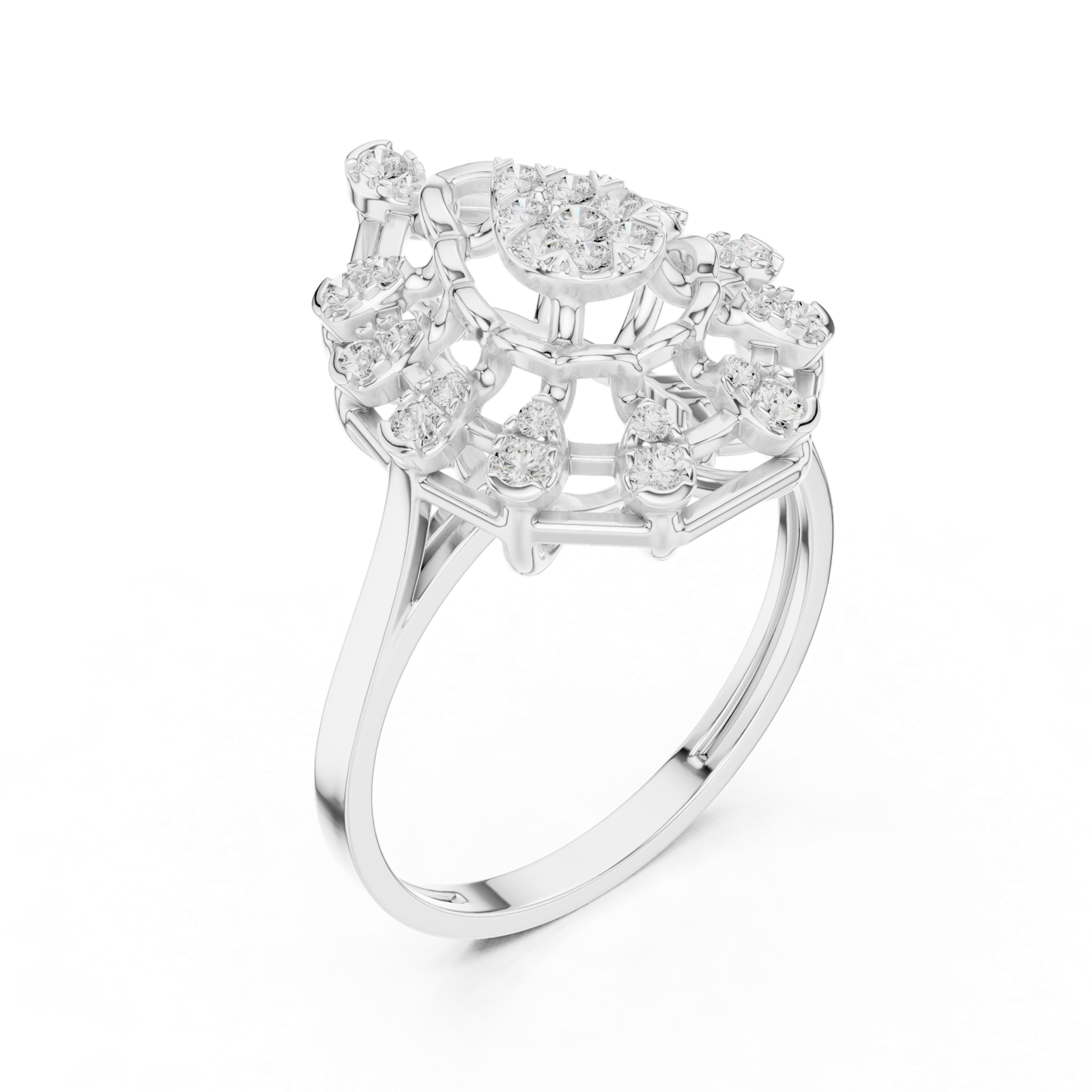 Gold Ring DDLR-822, White Gold, view 2