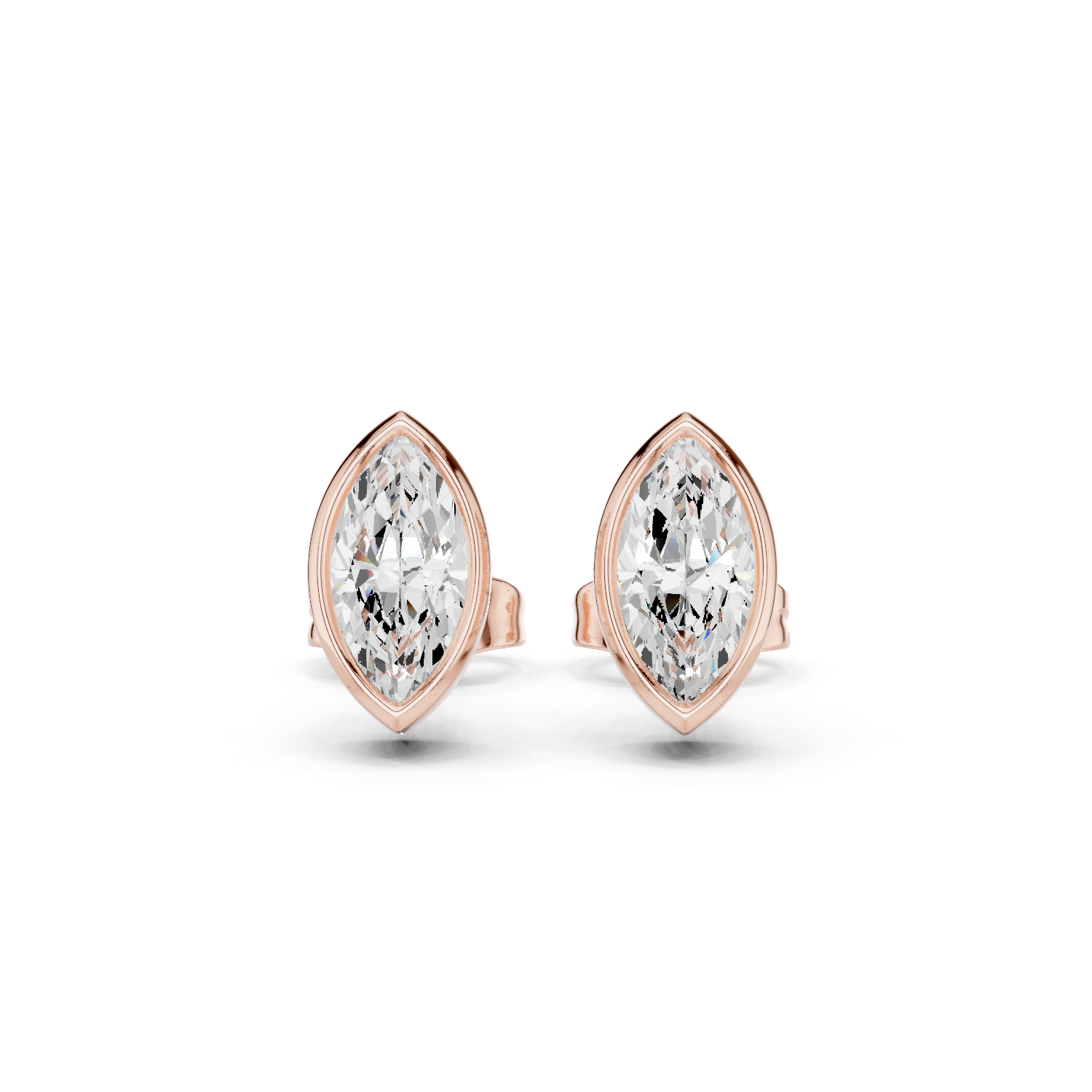 Gold Jewelry DDER-001, Marquise center stone, Rose Gold