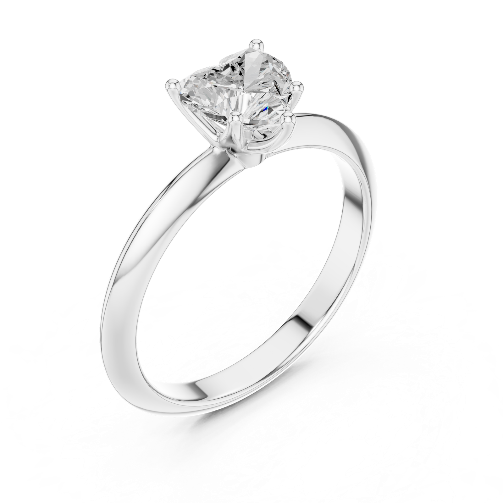 Gold Jewelry L36-6, Heart center stone, White Gold, view 2
