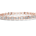 14K Solid Gold Lab Diamond Bracelet, Rose Gold, view 3