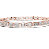14K Solid Gold Lab Diamond Bracelet, Rose Gold, view 3