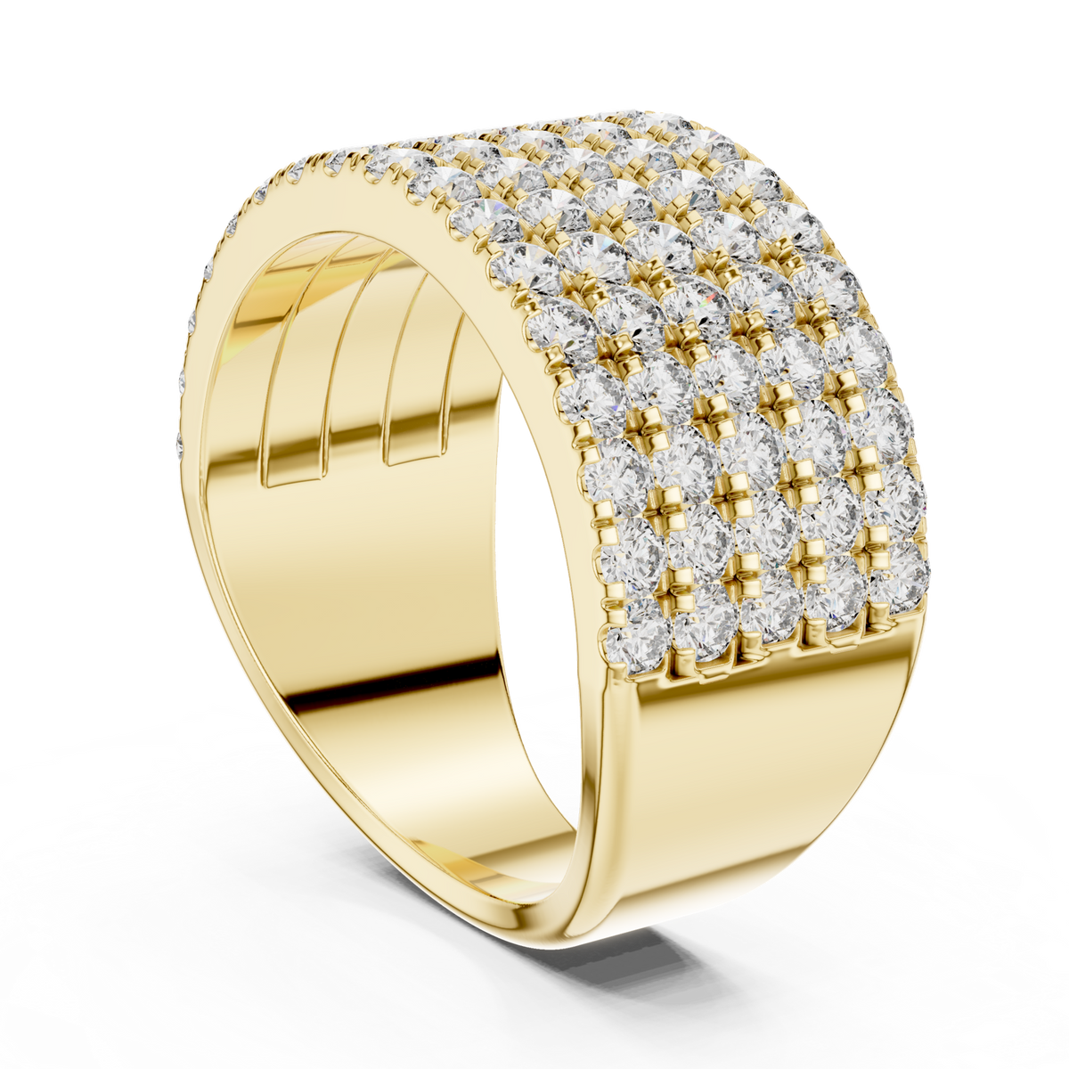 14K Solid Gold Lab Diamond Eternity Ring, Yellow Gold, view 1