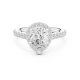 Gold Ring DDLR-118, Pear center stone, White Gold, view 4