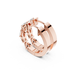 14K Solid Gold Lab Diamond Hoop Earrings, Rose Gold, view 2